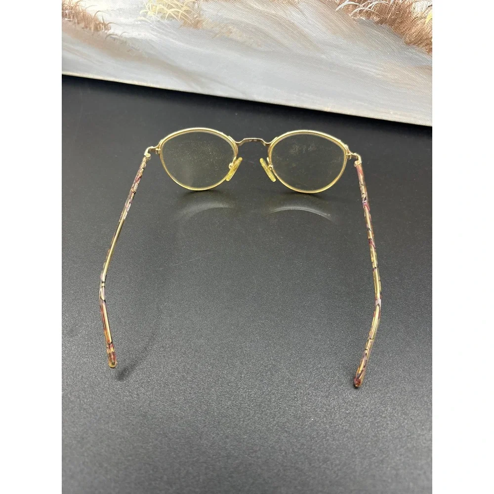 Logo Paris Vintage Eyeglass Frames Gold Oval Multi Color France